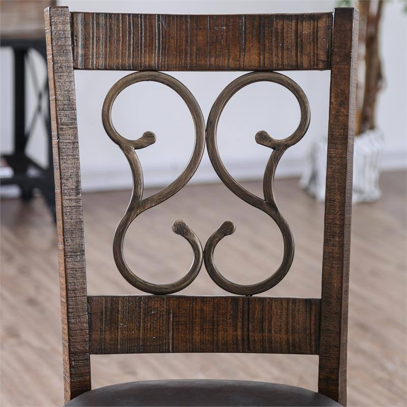 Faux Leather Dining Chair in Walnut (Set of 2) F23494
