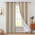 Grey Blackout Curtains 63 Inch Length 2 Panels Grommet Top Drapes A682