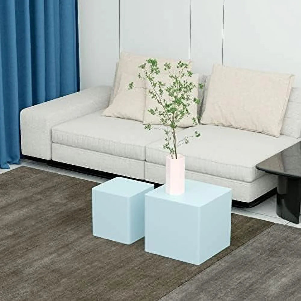 Nesting Coffee Table Modern Circle Wood Round End Table Set Black J26922