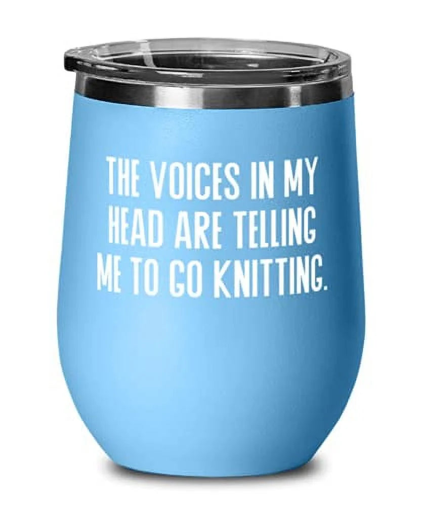 Knitting Wine Glass G44980