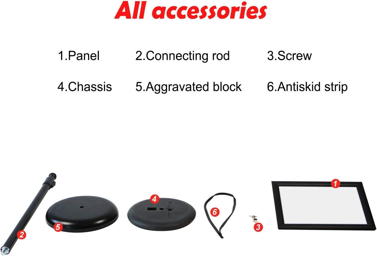 Black Pack of 2 Adjustable Aluminum Floor Standing Sign Holder D60075