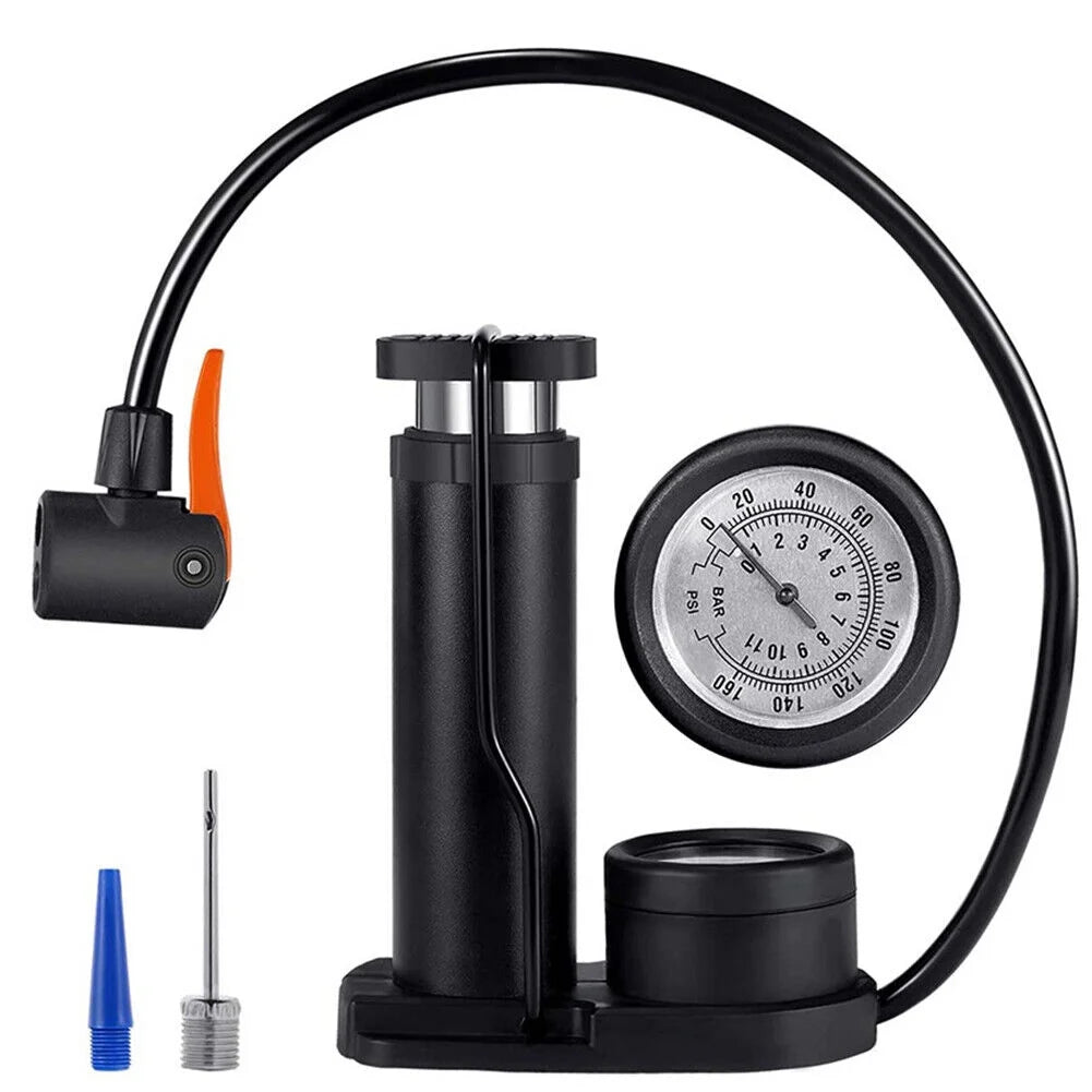 Mini Portable Bicycle Foot Pump with Pressure Gauge J77279