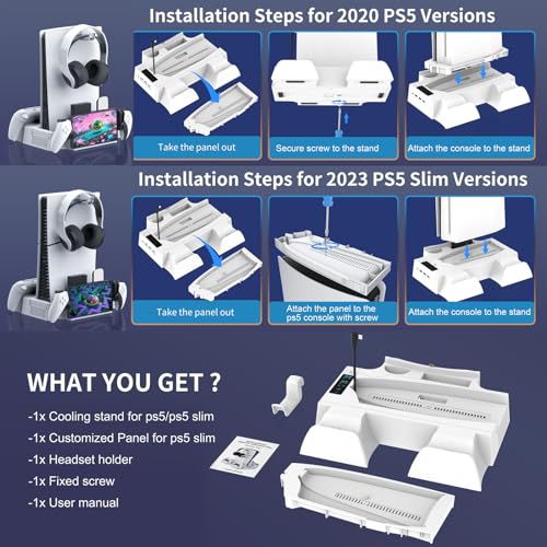 PS5 Slim Cooling Station with Controller Charging Station Z363627