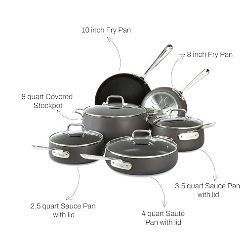 13 Piece Hard Anodized Nonstick Cookware Set Black M366