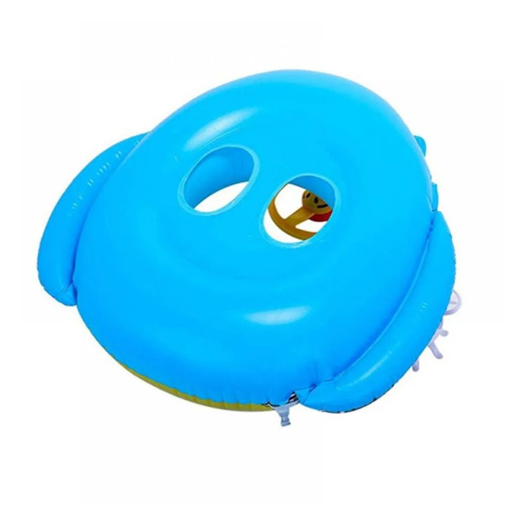 Inflatable Pool Float Ring with Steering Wheel Horn for Kids Q794486