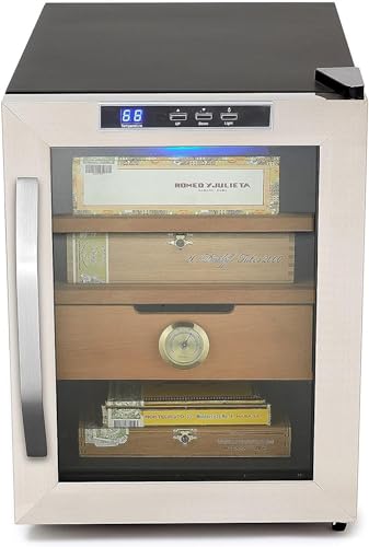 1.2 cu. ft. Stainless Steel Digital Cigar Humidor with Spanish Cedar Shelves J637439