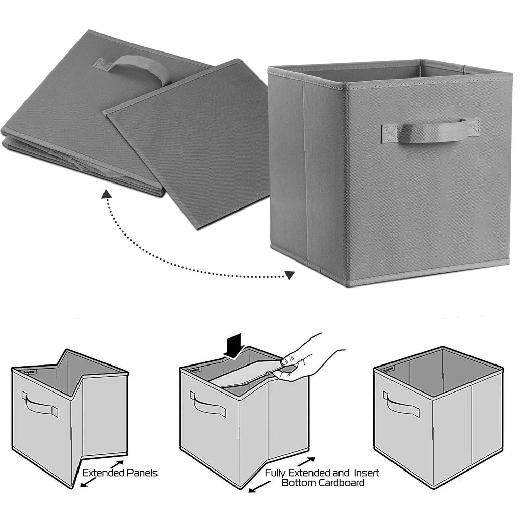 4 Pack Collapsible Fabric Storage Cubes with Handles R8698