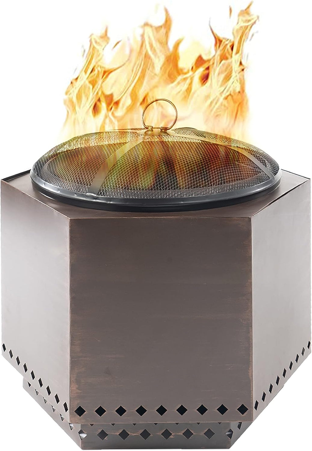 23.5 Inch Smokeless Wood Burning Fire Pit with Stand, Spark Screen, & Cover N957