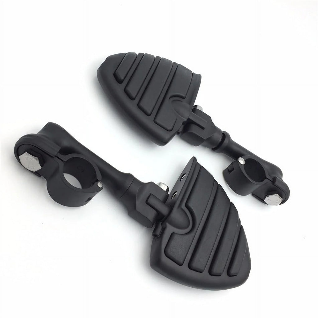Black Peg Mounting Kit with U Shape Foot Peg Footrest for 1.5 Inch Front Engine Guard Frame Tube L4695