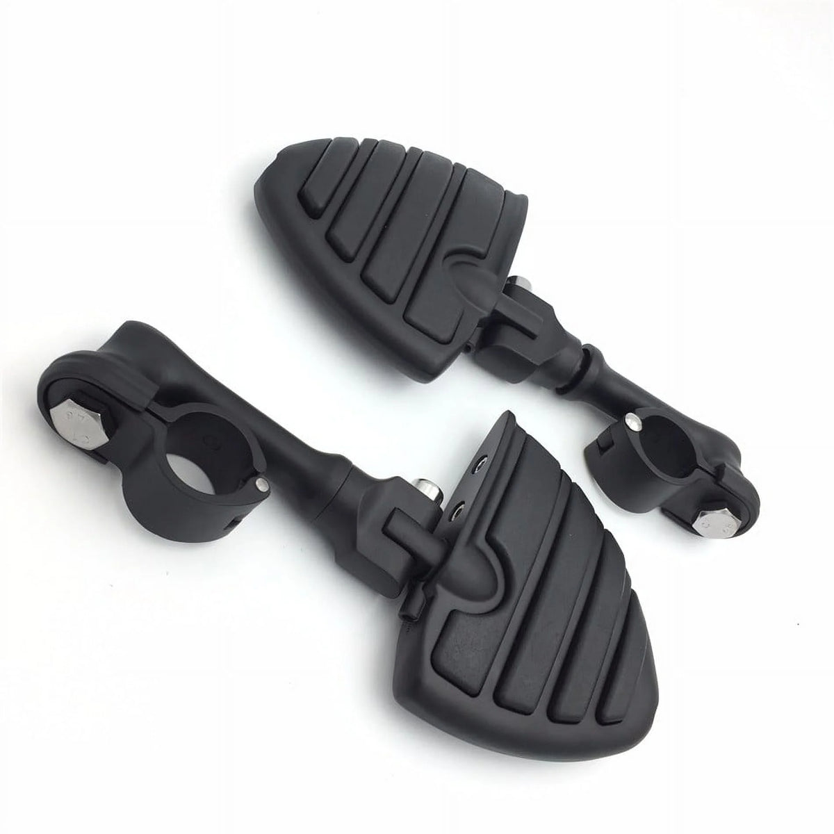 Black Peg Mounting Kit with U Shape Foot Peg Footrest for 1.5 Inch Front Engine Guard Frame Tube L4695