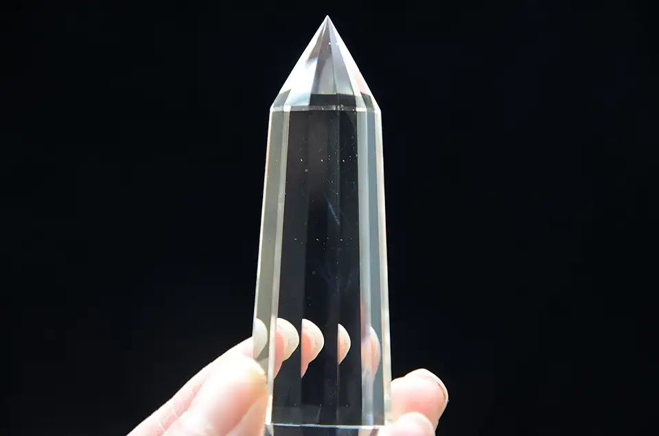 Natural Clear Blue Rutiles Crystal 12 Sided Point Quartz Wand 3.66 Inch K694709