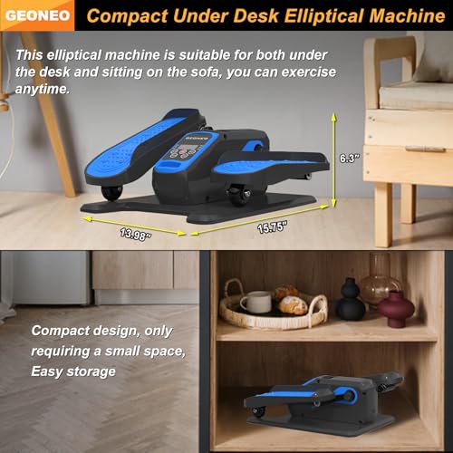 Under Desk Elliptical Machine, Electric Seated Pedal Exerciser with Monitor, Remote Control and 12 Adjustable Speeds D846
