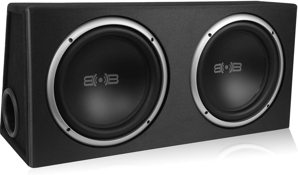 1000W Dual 10" Car Subwoofer with Ported Enclosure, Monoblock Amplifier, Wiring Kit and Remote Bass Knob V47784