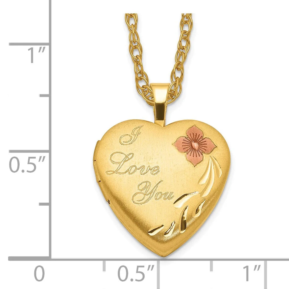 16mm Enameled Flower Heart Locket Necklace V20061