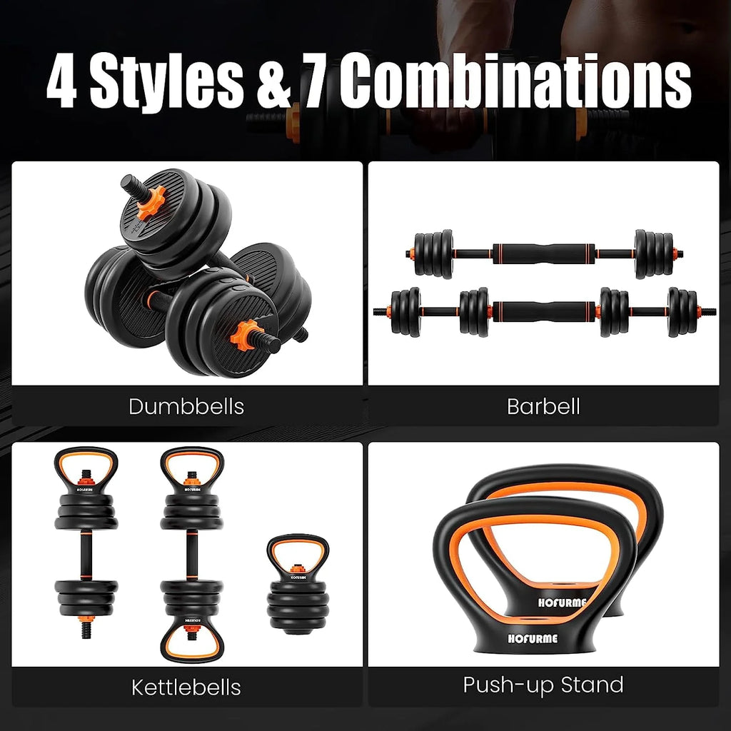 77 lbs Adjustable Dumbbell Set Black I91516