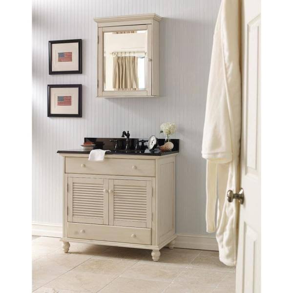 Antique White Wall Cabinet S290387