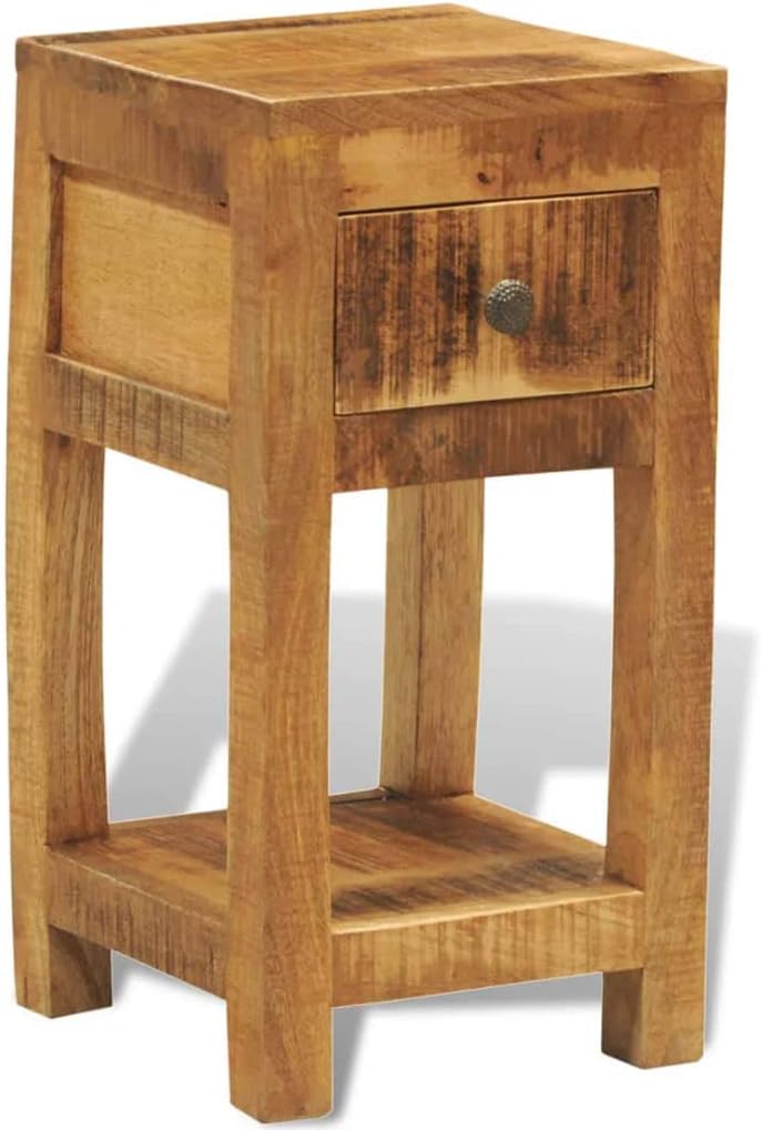 Solid Mango Wood 1 Drawer Side Table G401