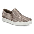 Women's Stone Metallic Leather Soft 7 Woven Slip-On Sneakers W9119