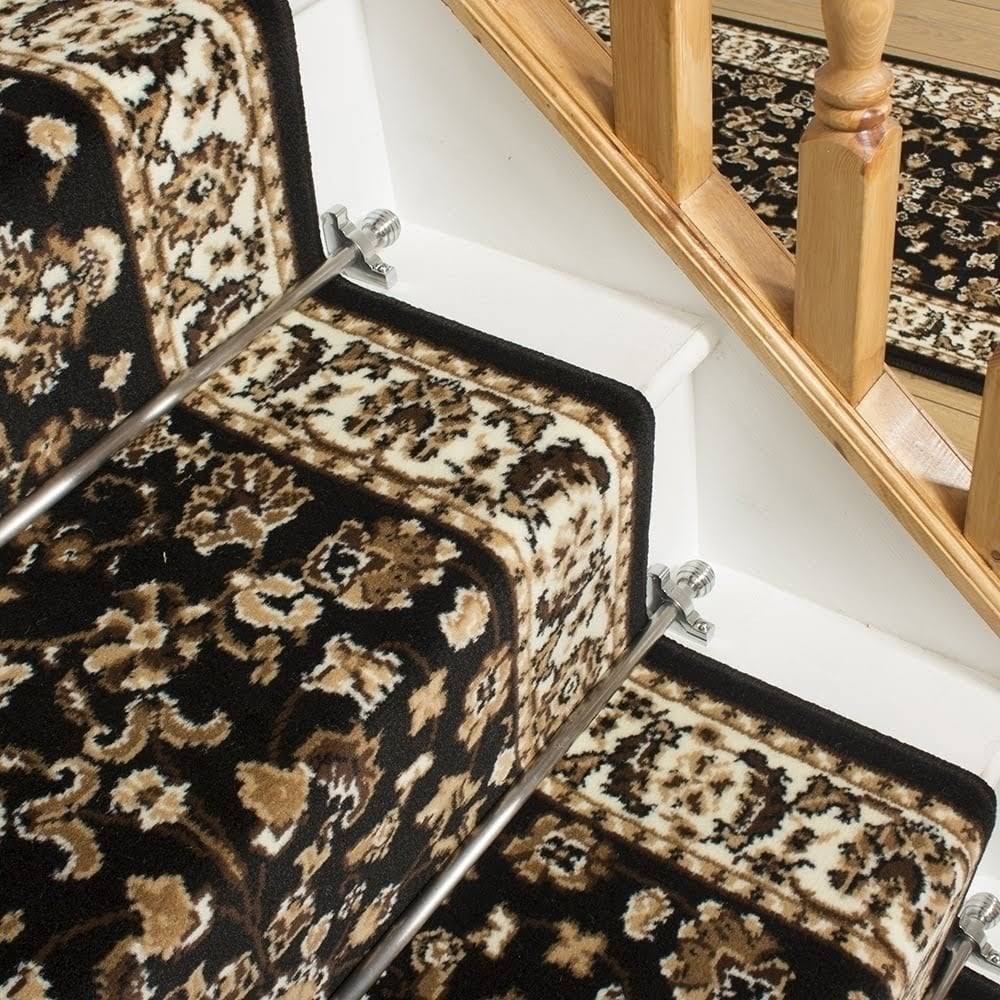 Persian Black Stair Carpet Runner L524