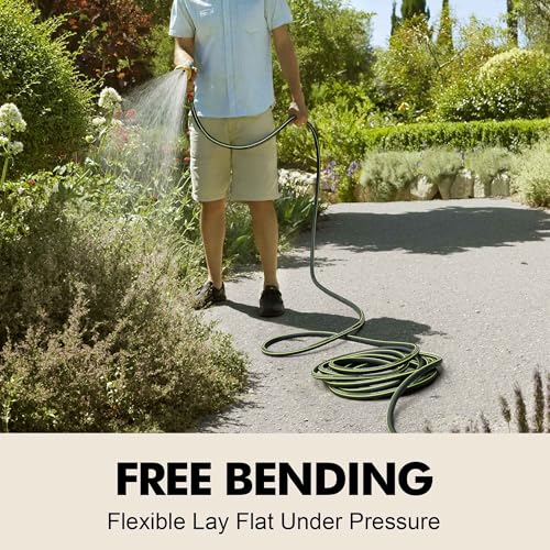 50 ft Leak Proof Rubber Garden Hose with Brass Connector D3390