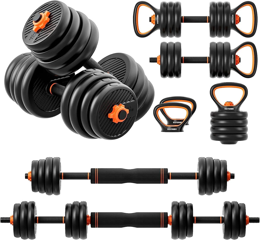 77 lbs Adjustable Dumbbell Set Black I91516
