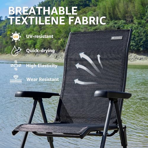 Folding Camping Chair 350 LBS Breathable Mesh Aluminum Frame A234