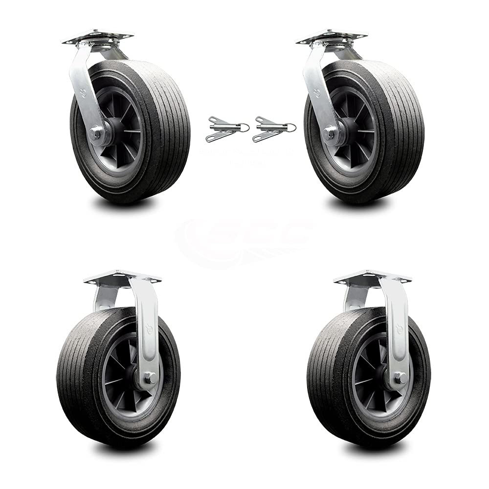 10 Inch Swivel Caster Semi-Pneumatic Wheel Pack of 2 C646982