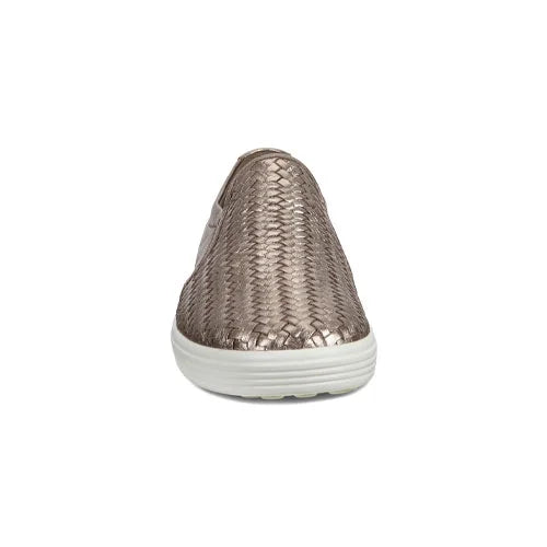 Women's Stone Metallic Leather Soft 7 Woven Slip-On Sneakers W9119