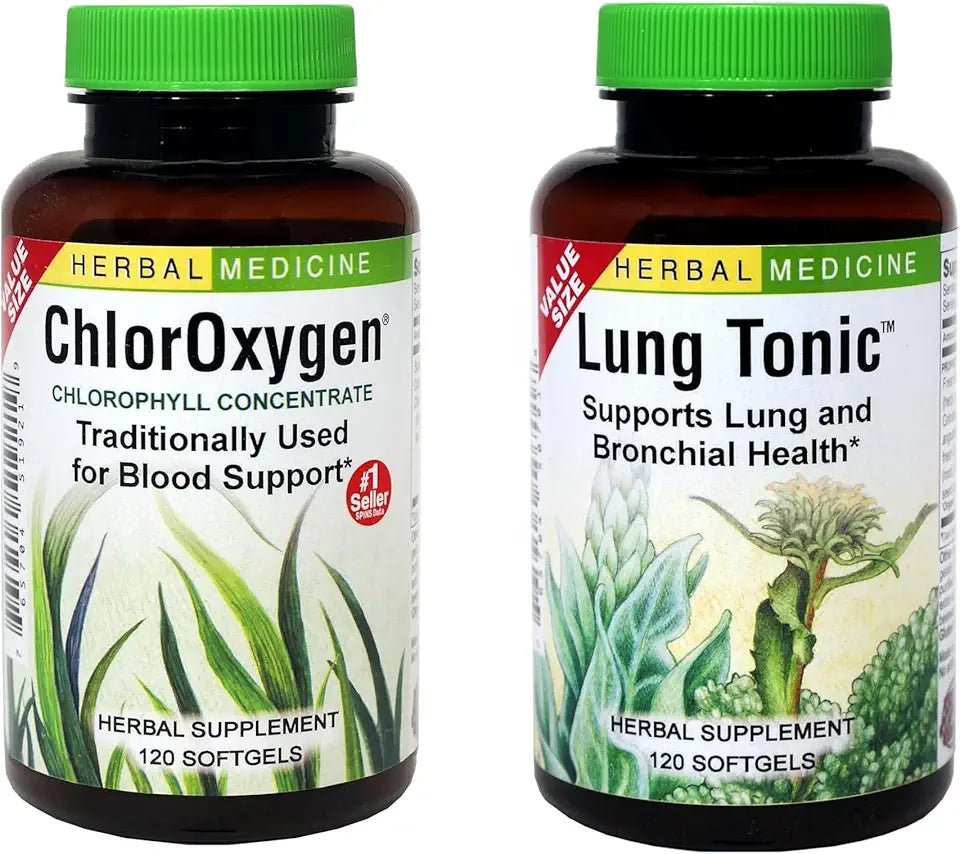 Chlorophyll Herbal Lung Support Softgels with Mullein Horehound Grindelia R86632