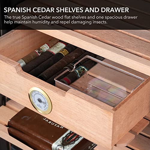 1.2 cu. ft. Stainless Steel Digital Cigar Humidor with Spanish Cedar Shelves J637439