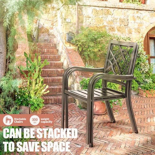 5-Piece Outdoor Wrought Iron Chairs and Table Patio Dining Furniture Set R227166