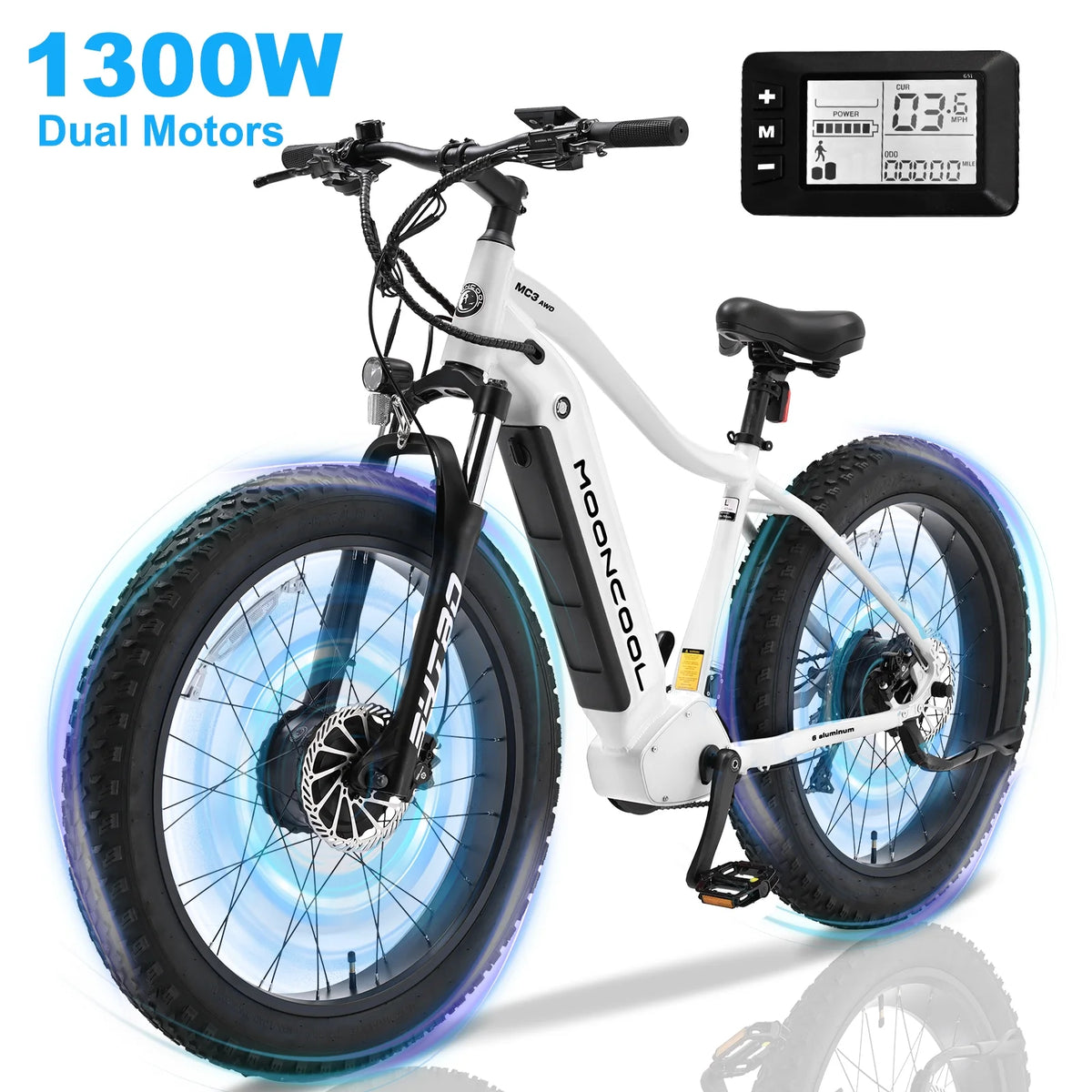 26" X 4" Fat Tire 1000W Dual Motor Electric Mountain Bike U17368