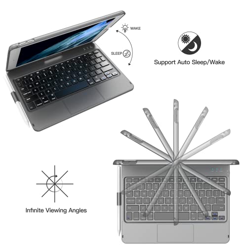 Rose Gold Keyboard Case for iPad 10.2 9th/8th/7th Gen with Pencil Holder X8724