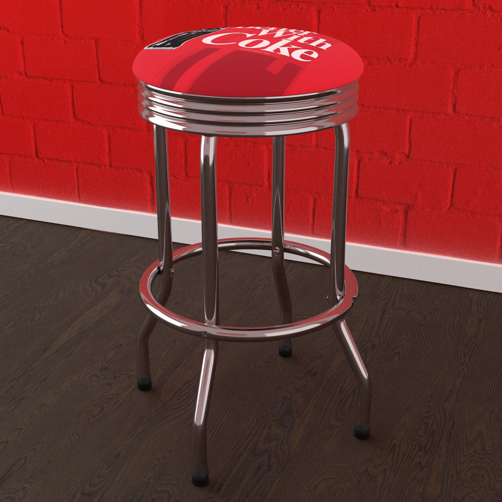 Chrome Ribbed Barstool M102084