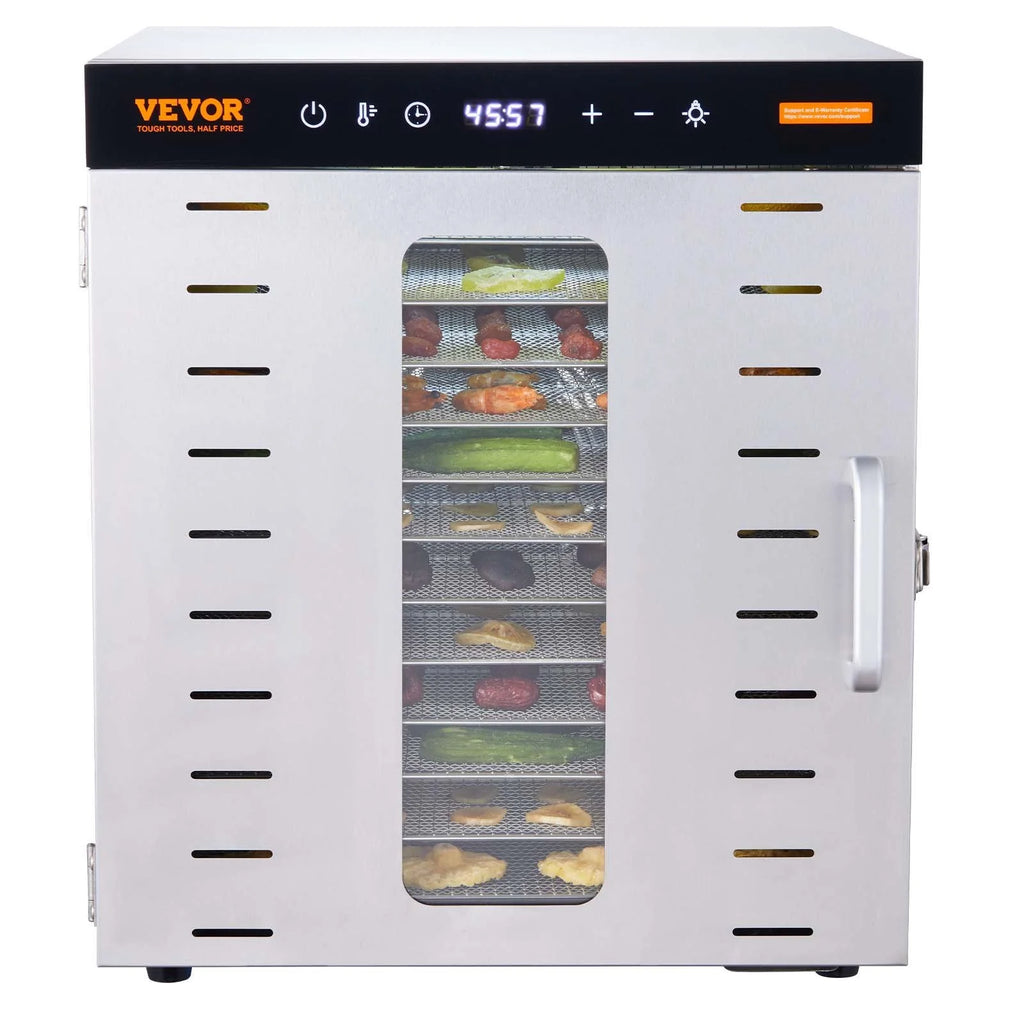 Food Dehydrator Machine, 10 Stainless Steel Trays, 1000W Electric Food Dryer S28767