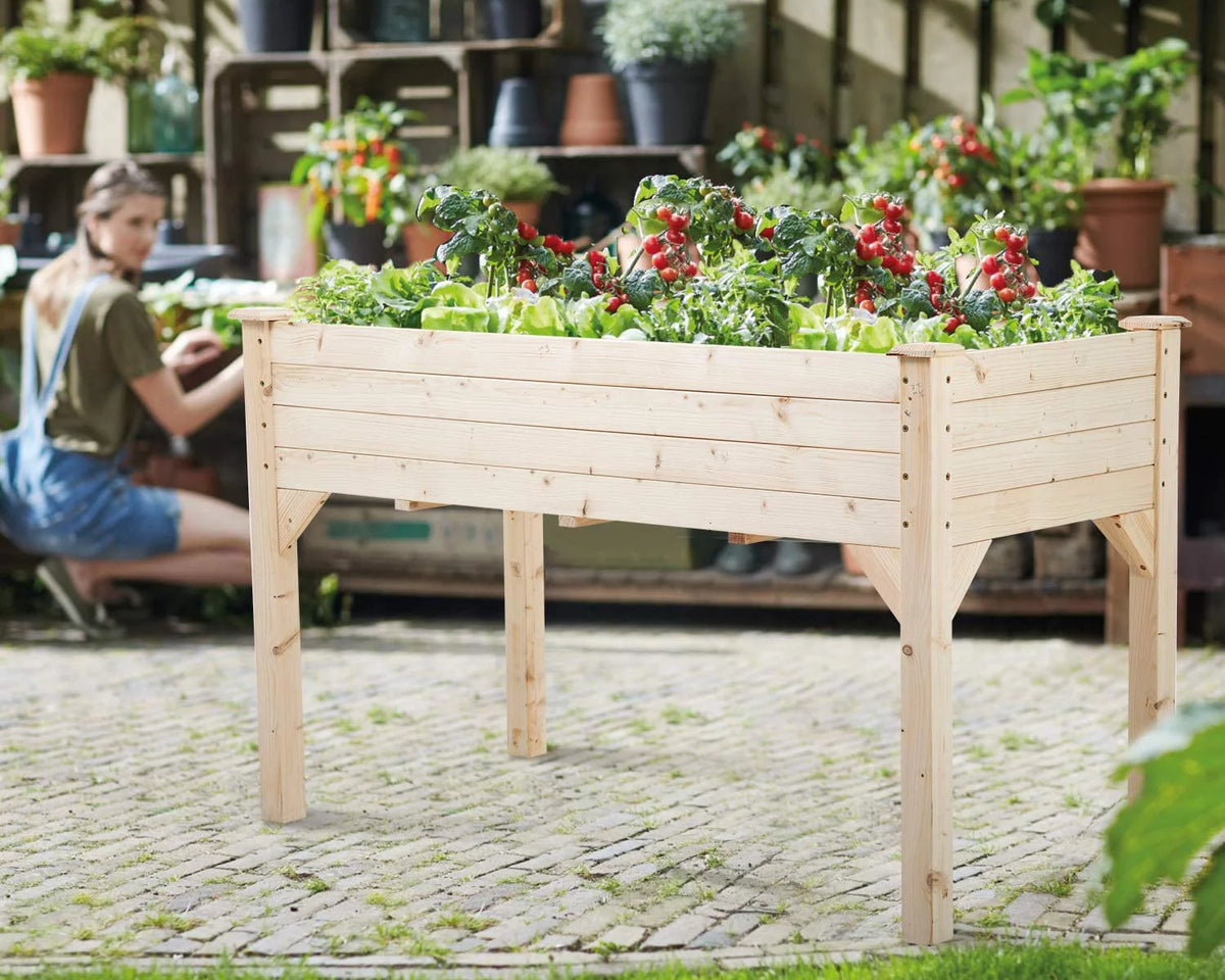 48x24x30in Elevated Wood Planter Garden Bed J4375