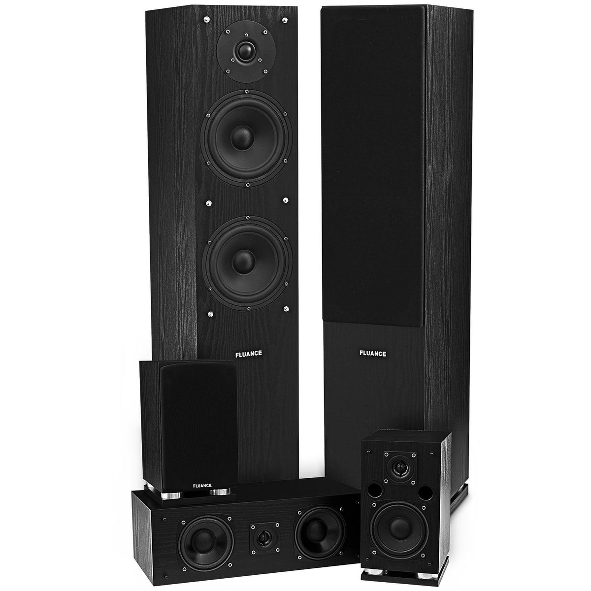 5.0 Channel 190W RMS 5 Speakers Black Speaker System G7816