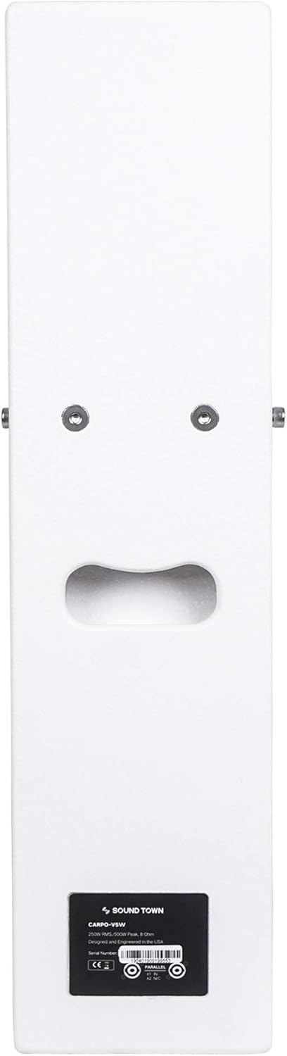 White Pair of Passive Wall-Mount Column Mini Line Array Speakers with 4 x 5” Woofers K184683