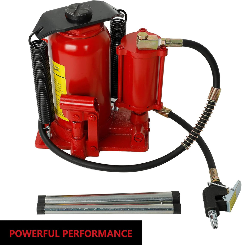 Red 44,000 LBS Capacity Pneumatic Air Hydraulic Bottle Jack Q91671