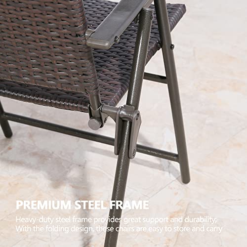 3 Pieces Wicker Folding Bistro Set J64615