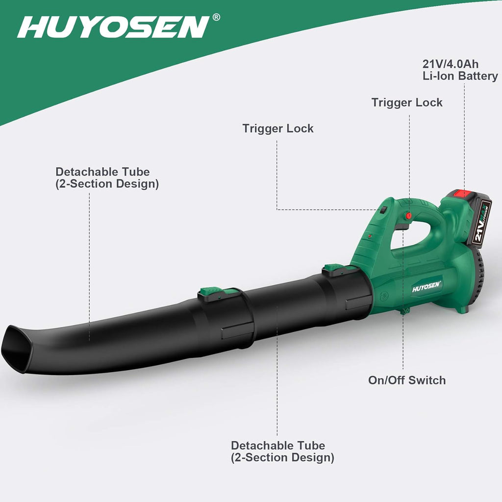 21V Cordless Handheld Leaf Blower with 4.0Ah Battery Q1991