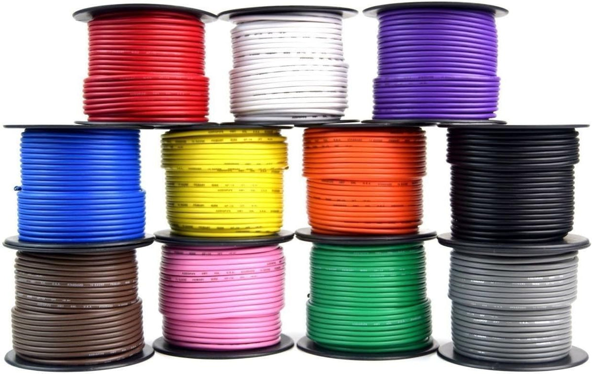 14 Gauge 11 Rolls 100 Feet Primary Power Ground Wire Remote Cable I10249
