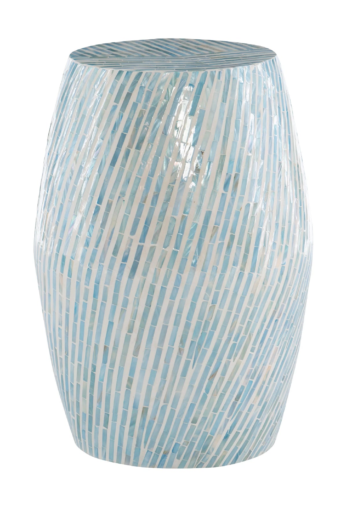 Blue White Capiz Shell Accent Table K345835