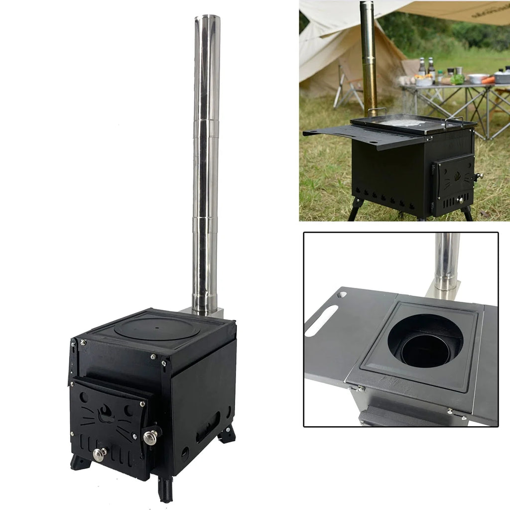 Portable Wood Burning Stove with Chimney Pipe T333