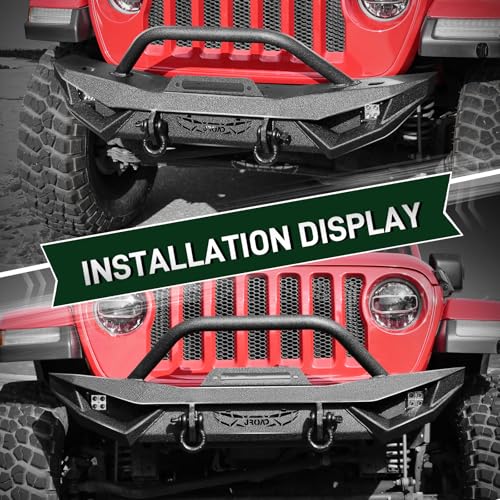 Front Bumper with LED Lights, 2 x D-Rings, Winch Plate H88874