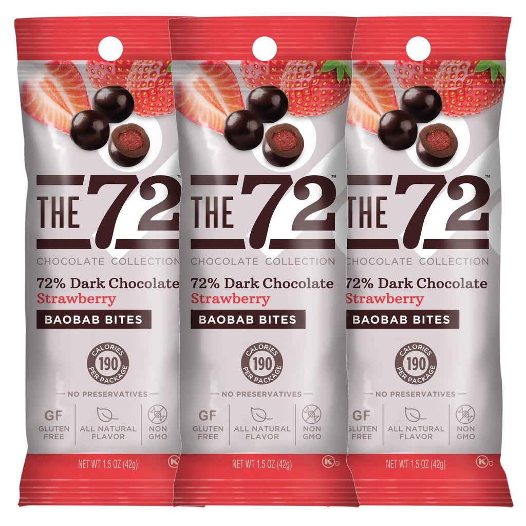 72% Dark Chocolate Strawberry Baobab Bites 1.5 oz O14093