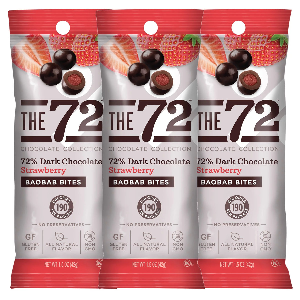72% Dark Chocolate Strawberry Baobab Bites 1.5 oz O14093