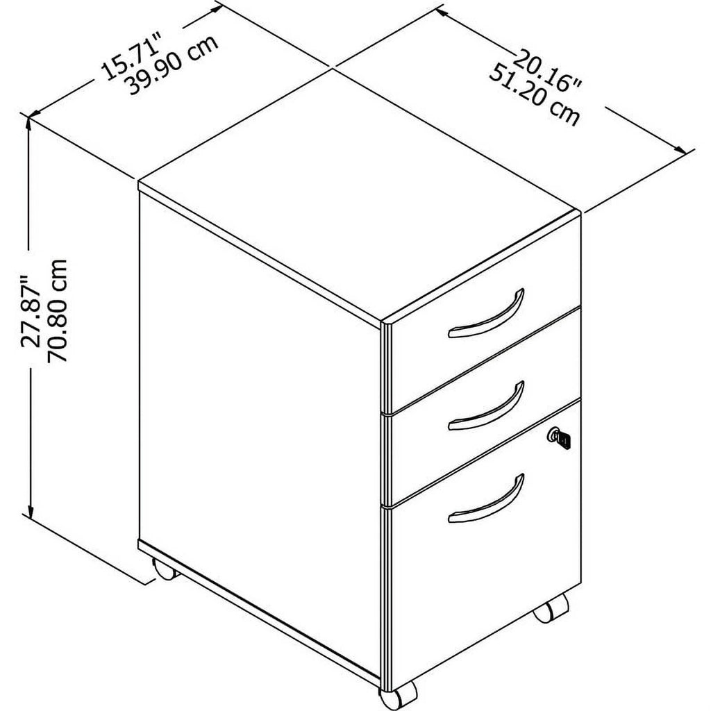 2 Piece Wood Mobile Filing Cabinet Set L835026