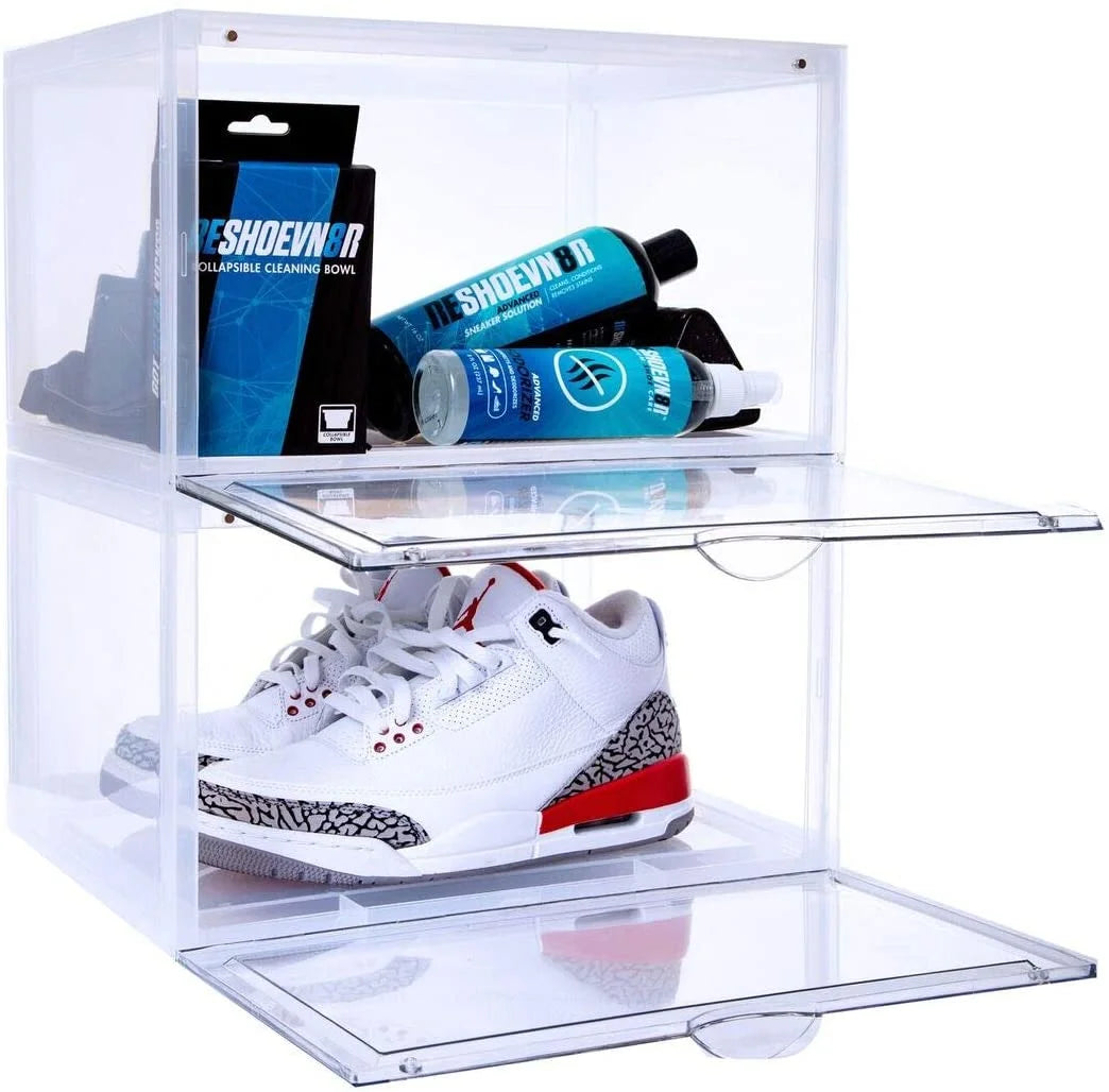 Clear Plastic Stackable Shoe Storage Box (PACK OF 2) H317