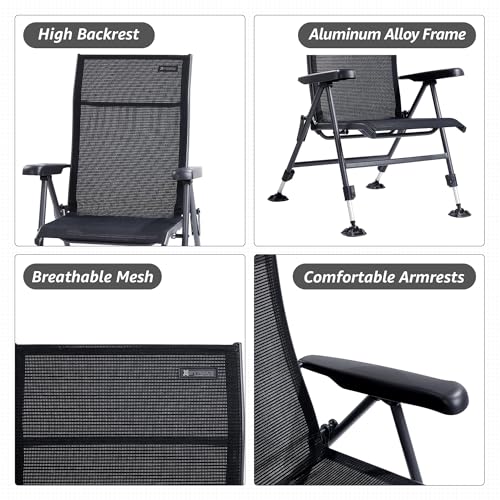 Folding Camping Chair 350 LBS Breathable Mesh Aluminum Frame A234